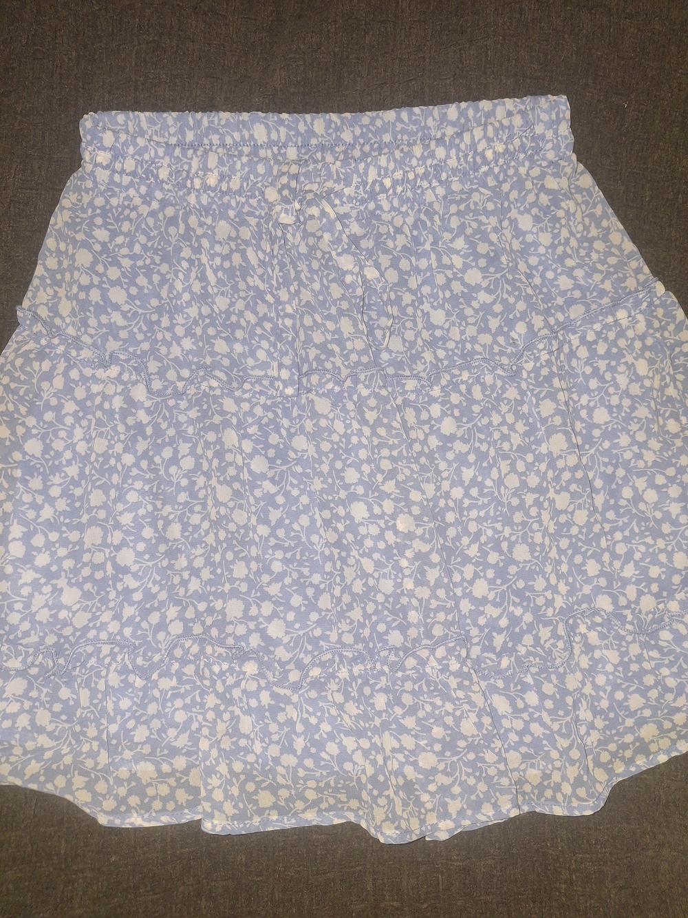 Sienna Sky Light Blue and White Floral Tiered Casual Dress